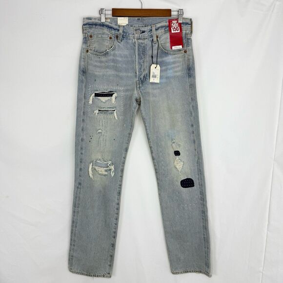 Levi’s 501 NWT Men’s 150 Anniversary Jeans Button Fly Straight Leg Size 32x32 - Picture 2 of 16